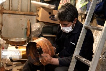 Repoussé bazaar in Borujerd, Iran