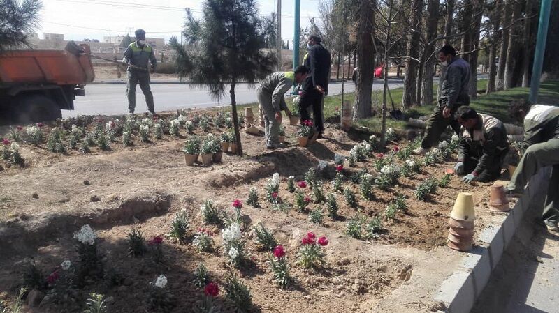 شهرداری ابرکوه با کاشت ۱۷ هزار گل و گیاه به استقبال نوروز ۱۴۰۰ رفت