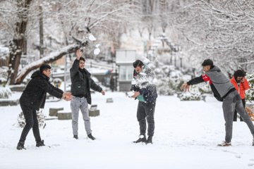 Chutes de neige à Hamadan à l'ouest iranien 