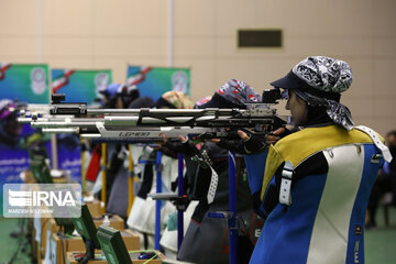 Female shooters competing in Tehran