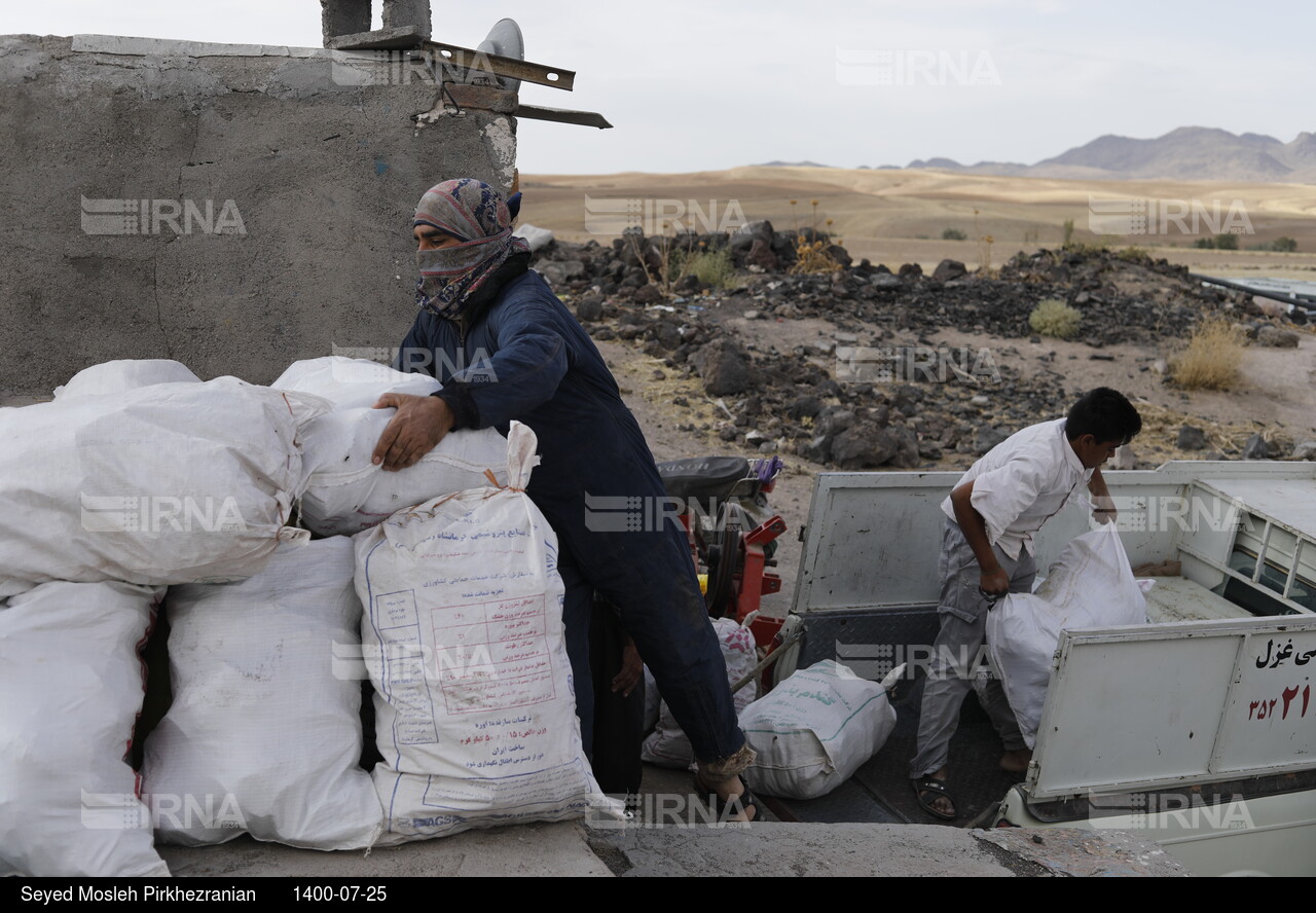 تولید سنگ پا در روستای قزلجه‌کند قروه