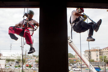 Tower climbing challenge for rescue forces in Gilan Province, Iran