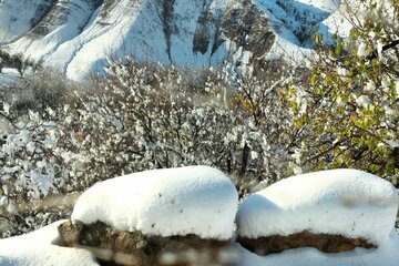 زیبایی‌های برف در مناطق روستایی میاندوآب‌