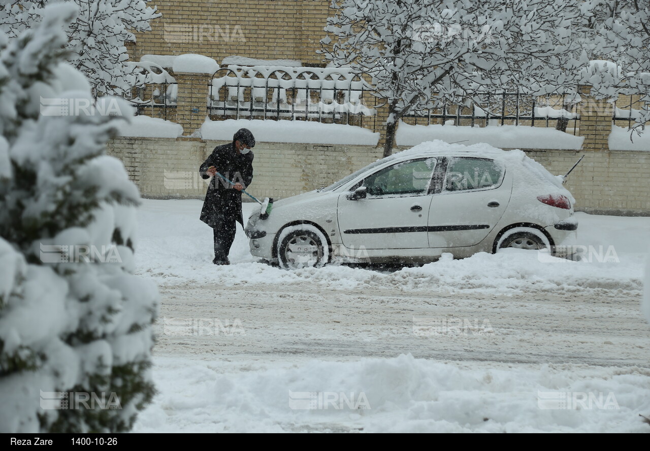 بارش برف زمستانی در اردبیل