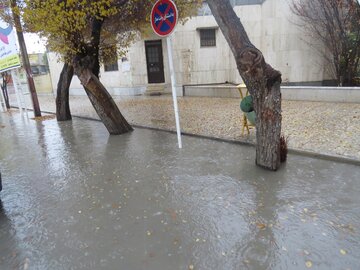 بارش باران پاییزی در ابرکوه