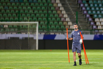 Iran : Entraînement de l'équipe nationale de football, le mardi 3 septembre 2024 au stade Foulad Shahr de la ville d’Ispahan au centre avant le match contre le Kirghizistan au troisième tour de qualification de la Coupe du monde 2026. (Photo : Rassoul Shojaï)