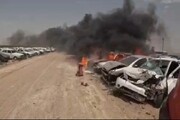 آتش‌سوزی پارکینگ خودرو در میاندوآب مهار شد