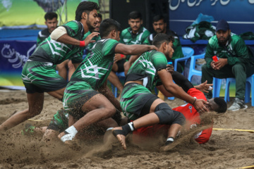 Iran : tournoi de championnat du monde du Kabaddi sur la plage