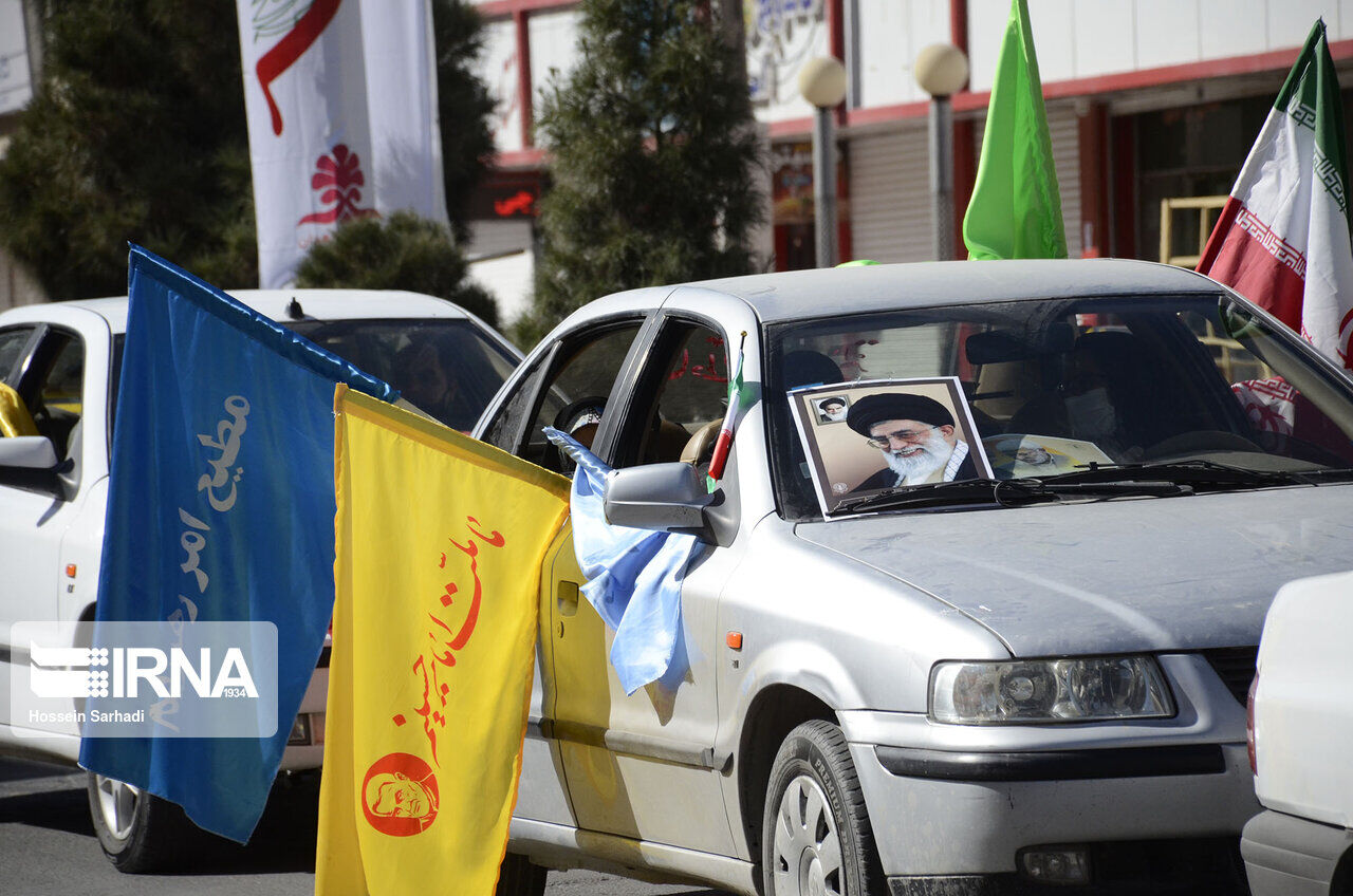 راهپیمایی خودرویی در حمایت از مردم فلسطین در قم برگزار شد