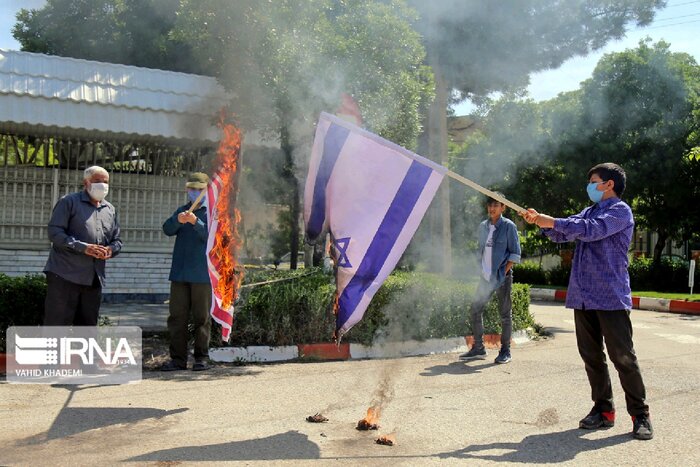 پرچم فلسطین در بجنورد مرکز خراسان شمالی به اهتزاز در آمد 3