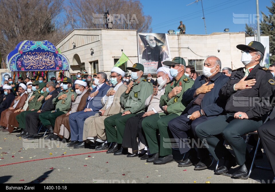 خاکسپاری شهید گمنام در صدا و سیمای مرکز کرمانشاه