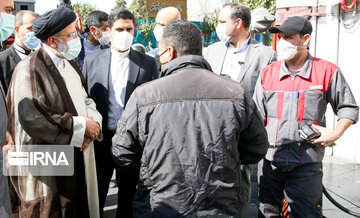 President Raisi visits a gas station after restoration from cyberattack