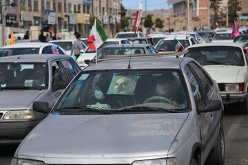 راهپیمایی خودرویی ۲۲ بهمن در بیرجند