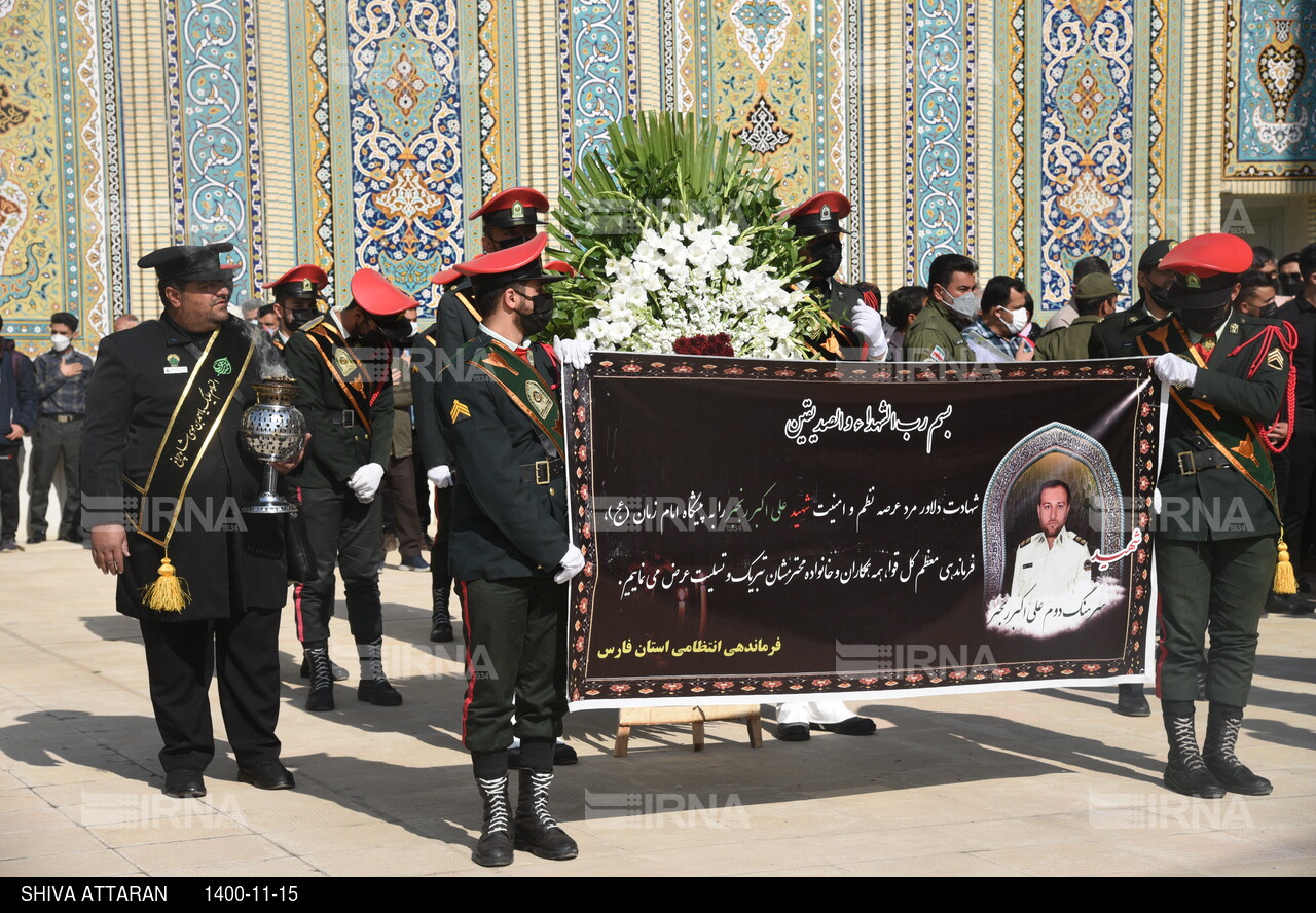 بدرقه شهید نیروی انتظامی در شیراز