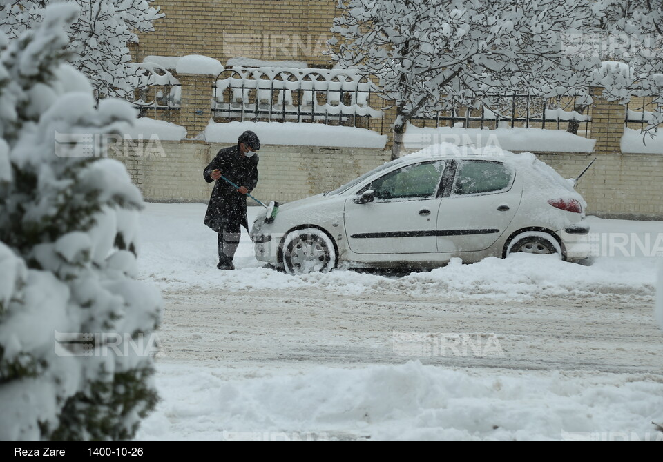 بارش برف زمستانی در اردبیل