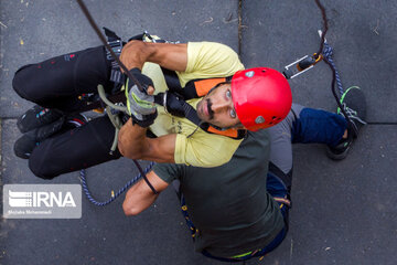 Tower climbing challenge for rescue forces in Gilan Province, Iran