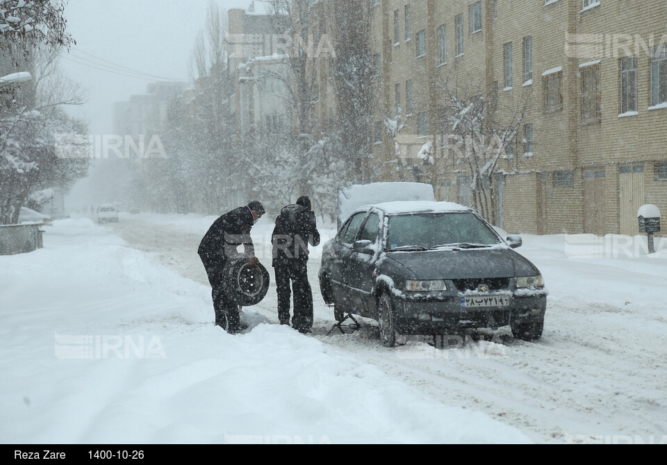 بارش برف زمستانی در اردبیل