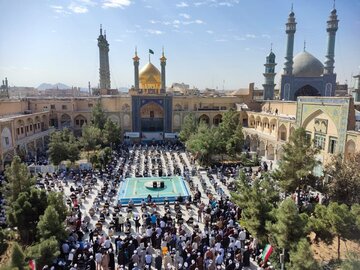 طلاب قم برای دفاع از مردم افغانستان در مدرسه فیضیه تجمع کردند