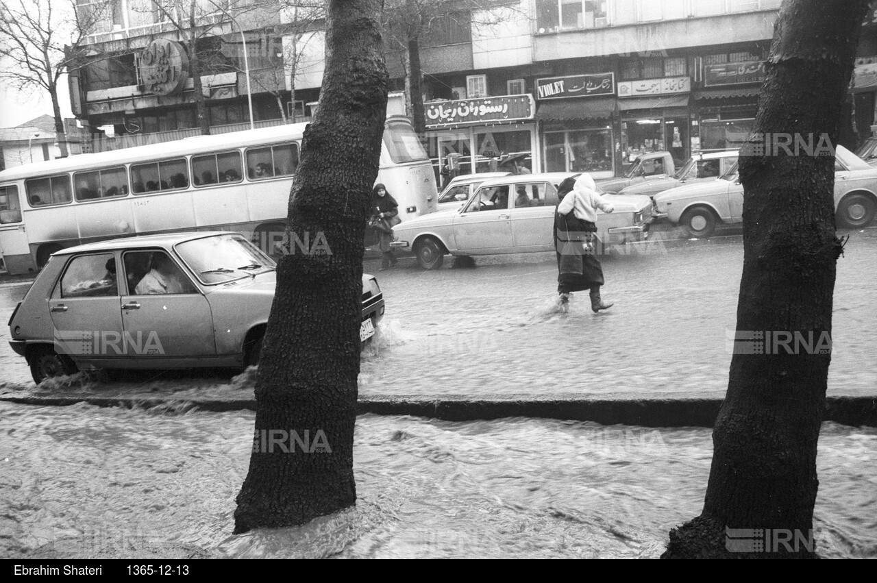 سیل در خیابان های تهران