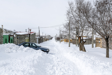 La beauté de la nature hivernale dans le village de Chibli, au nord-ouest du pays