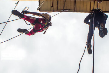 Tower climbing challenge for rescue forces in Gilan Province, Iran