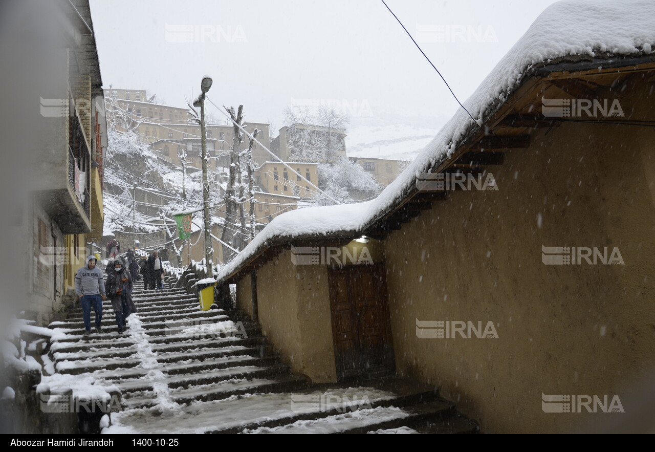 بارش برف در روستای تاریخی ماسوله