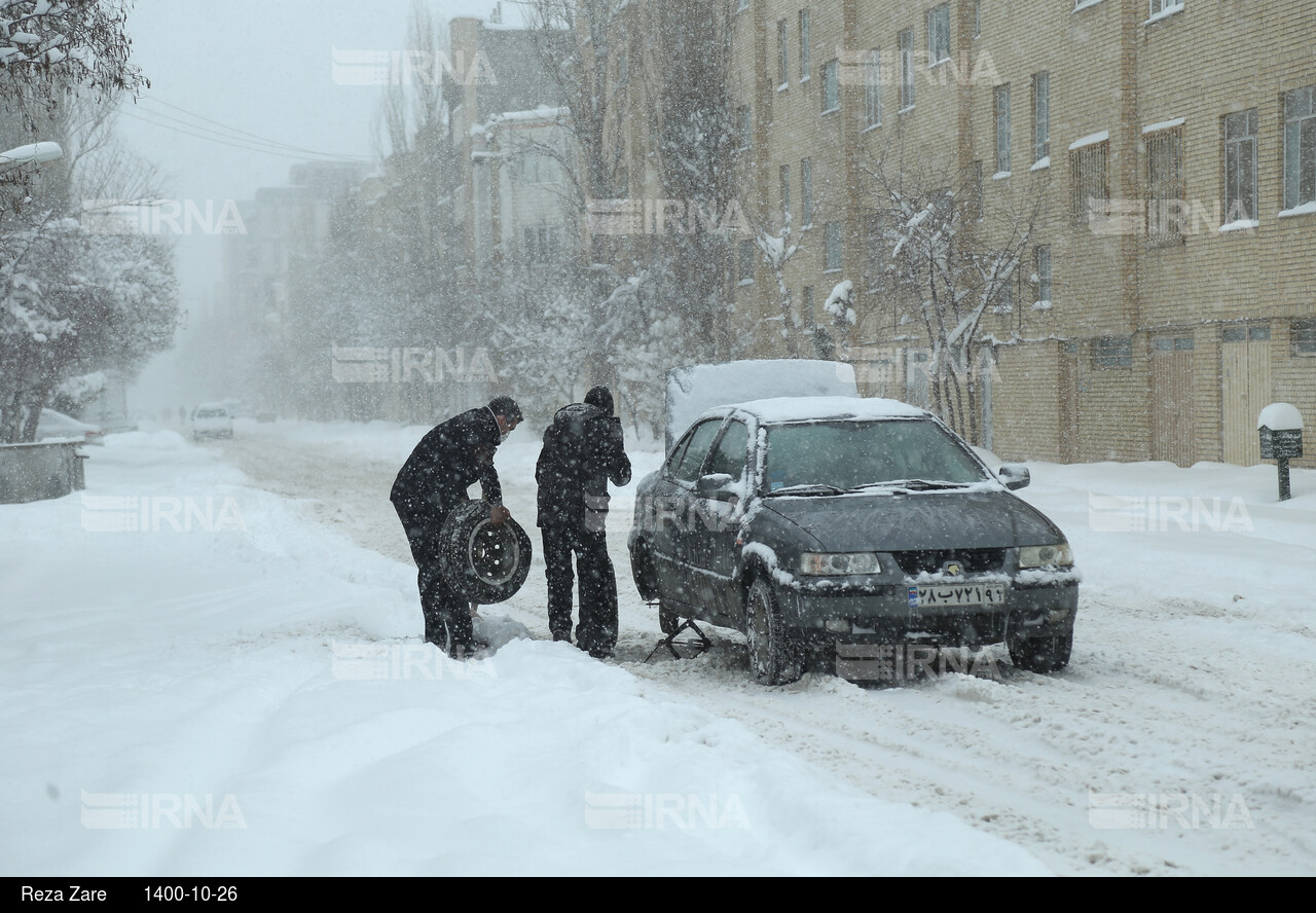 بارش برف زمستانی در اردبیل