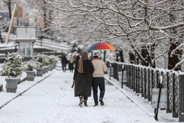 Chutes de neige à Hamadan à l'ouest iranien 