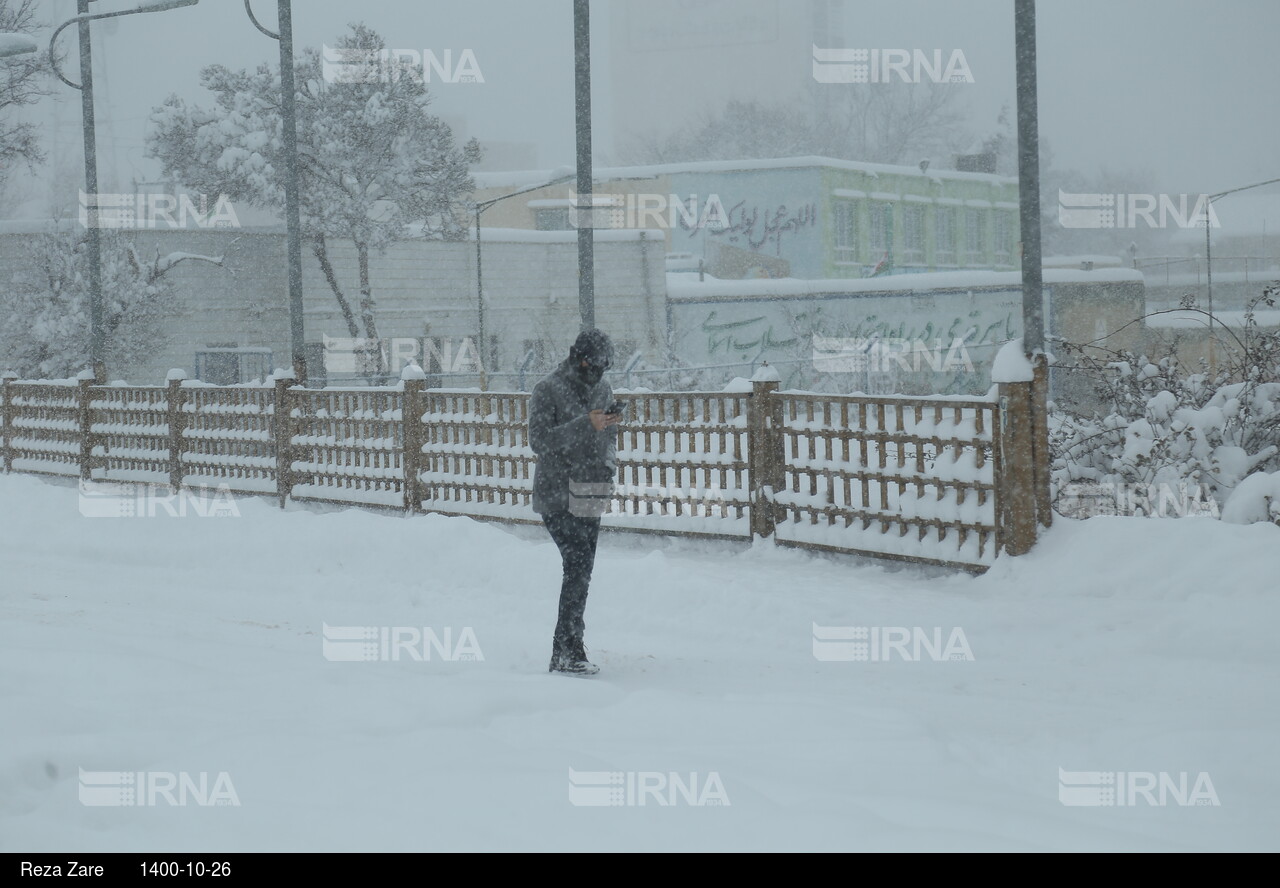 بارش برف زمستانی در اردبیل