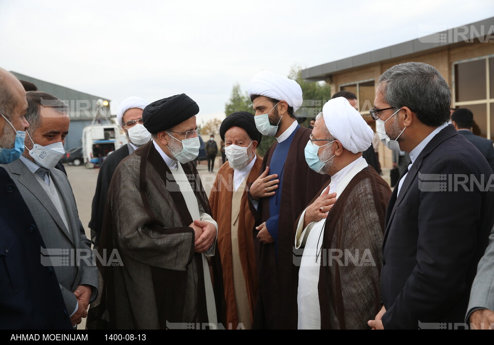 سفر رییس جمهوری به سمنان - مراسم استقبال در فرودگاه