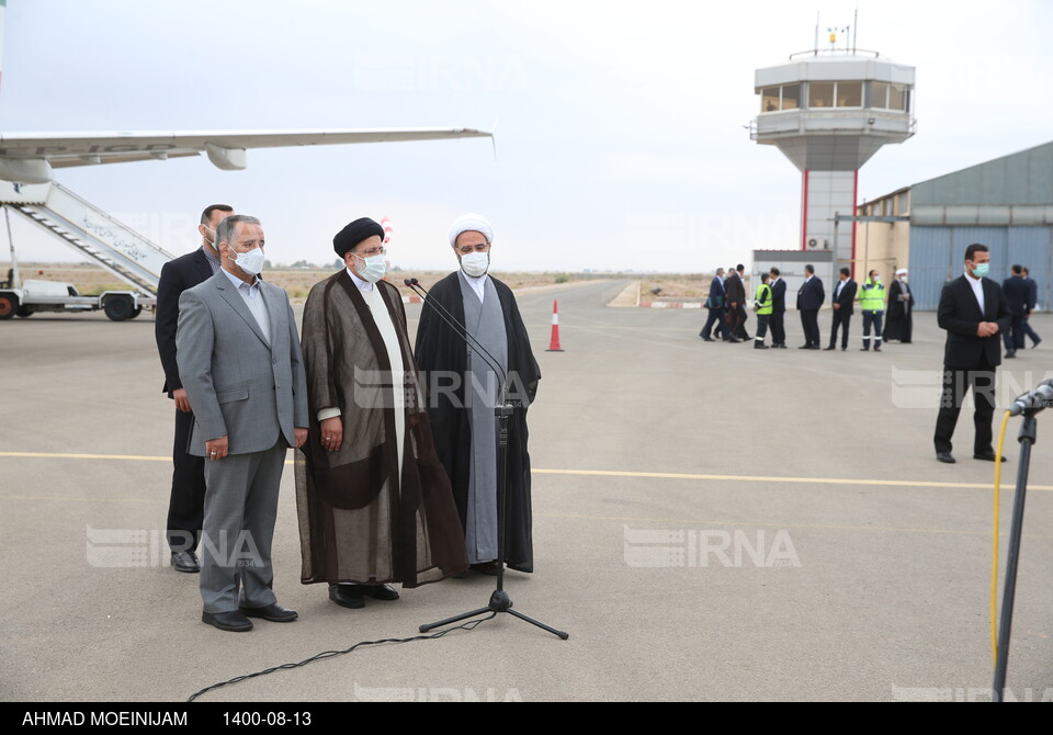 سفر رییس جمهوری به سمنان - مراسم استقبال در فرودگاه