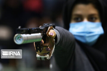 Female shooters competing in Tehran