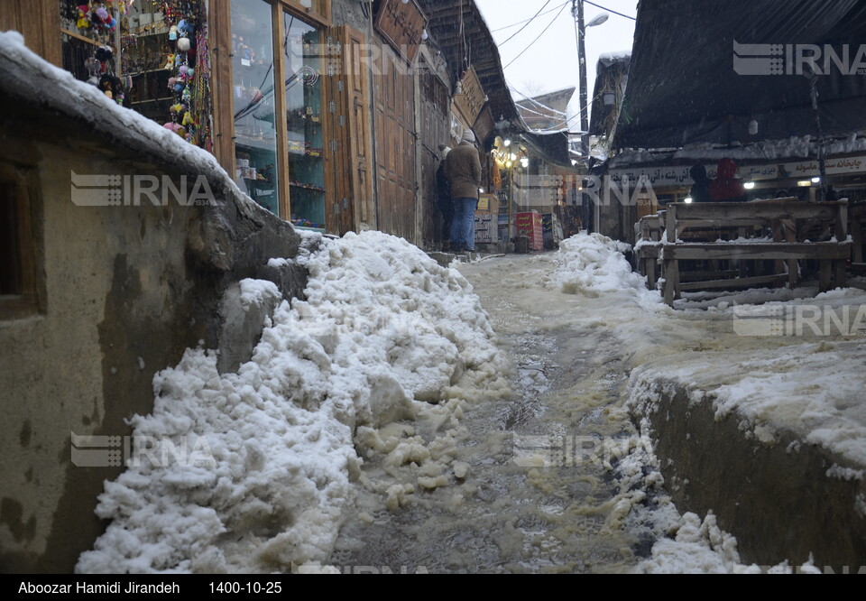 بارش برف در روستای تاریخی ماسوله