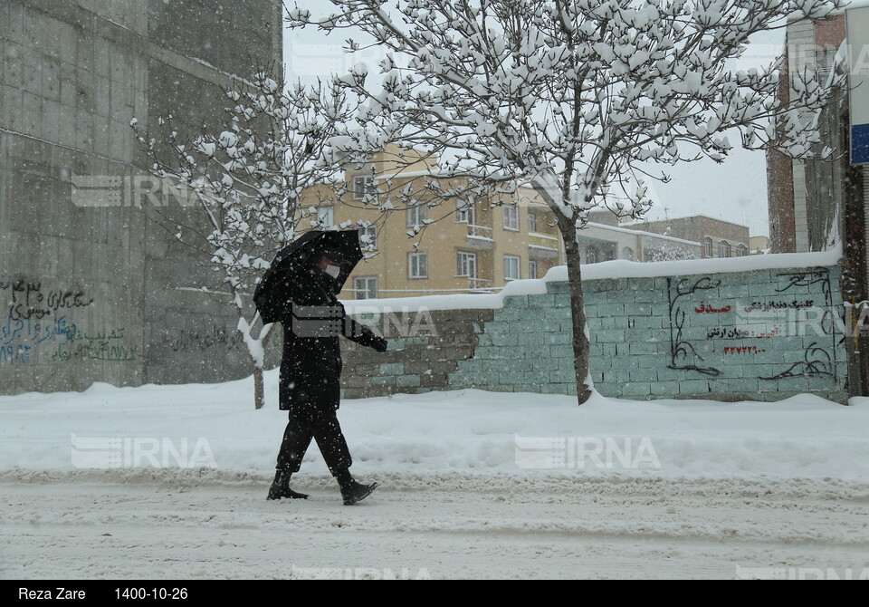 بارش برف زمستانی در اردبیل