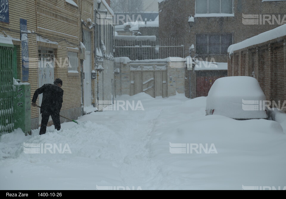 بارش برف زمستانی در اردبیل