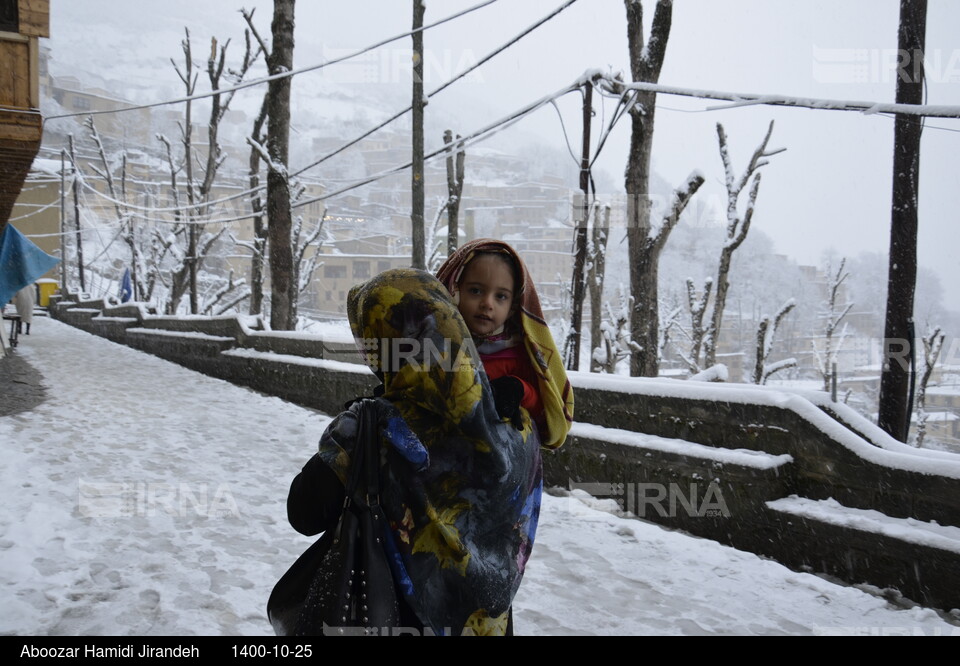 بارش برف در روستای تاریخی ماسوله