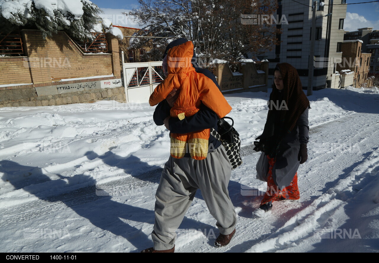 بارش برف و یخبندان در شهر سنندج