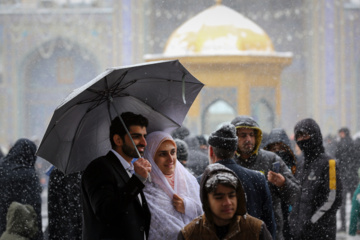 Chute de neiges à Mashhad dans le nord-est iranien 