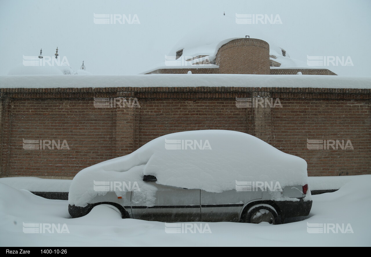 بارش برف زمستانی در اردبیل