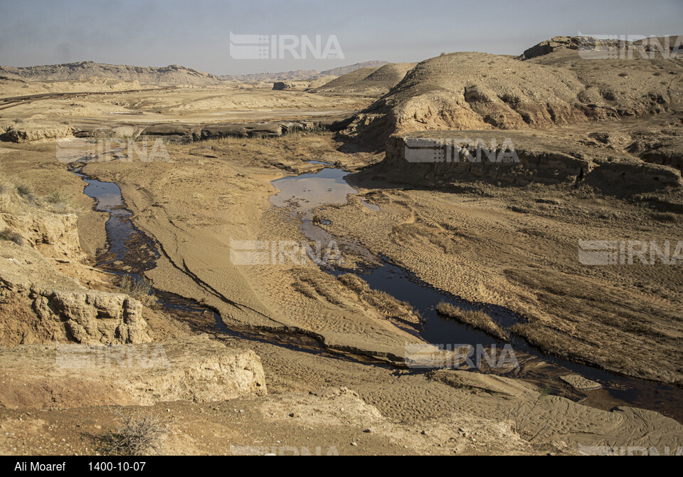 آلودگی ناشی از شکستگی در خط انتقال پساب چاه ۳۶۵ مارون در بخش غیزانیه