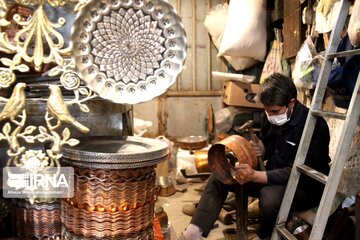 Repoussé bazaar in Borujerd, Iran