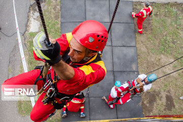 Tower climbing challenge for rescue forces in Gilan Province, Iran