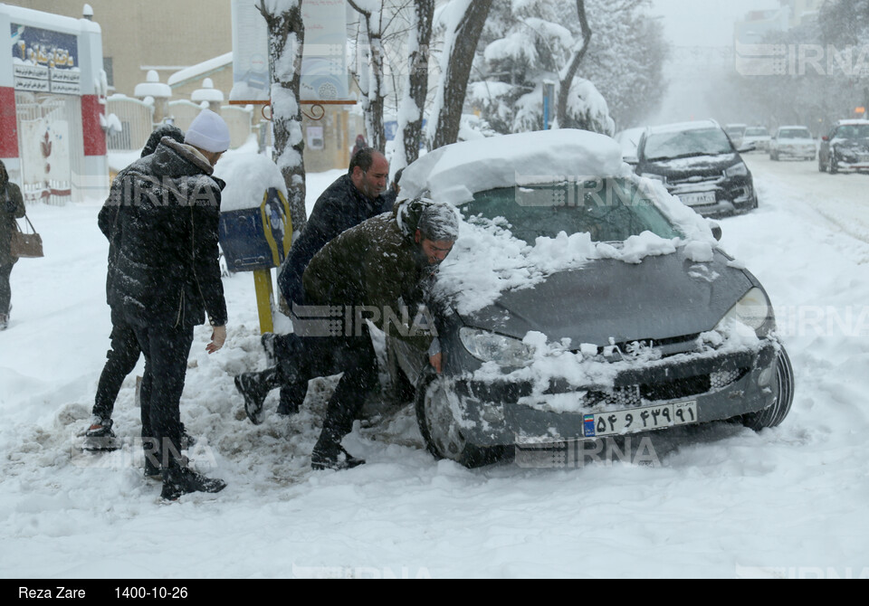 بارش برف زمستانی در اردبیل