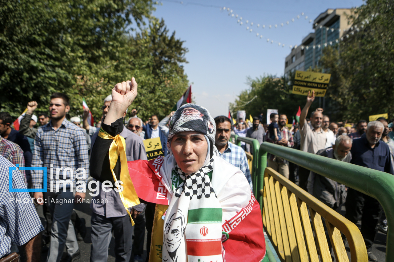 راهپیمایی مردم تهران در محکومیت جنایات رژیم صهیونیستی