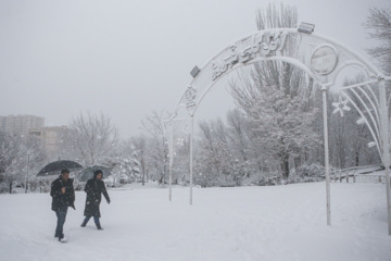 Caída de nieve otoñal en Tabriz