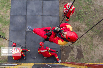 Tower climbing challenge for rescue forces in Gilan Province, Iran