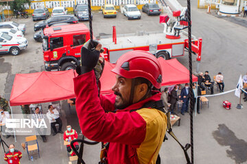 Tower climbing challenge for rescue forces in Gilan Province, Iran