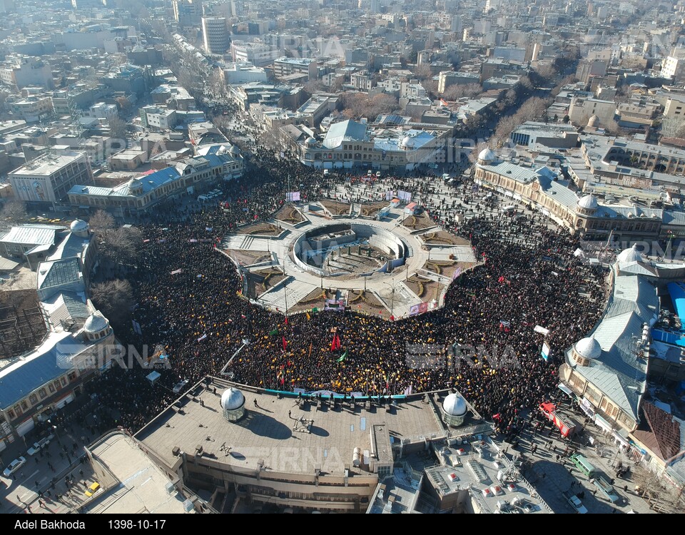 شرکت مردم همدان در مراسم بزرگداشت سردار سلیمانی