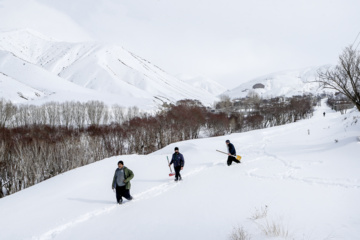 La beauté de la nature hivernale dans le village de Chibli, au nord-ouest du pays