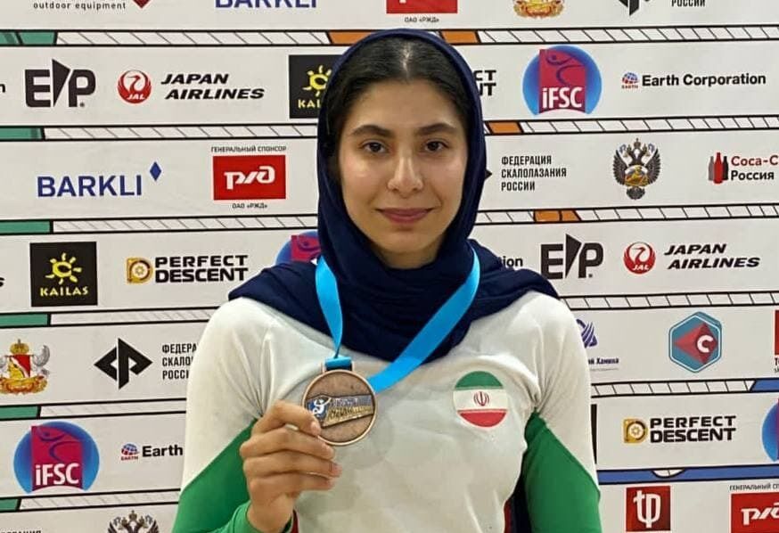 Iranian climber wins world youth bronze medal